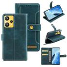 For OPPO Realme 9 Pro+ Copper Buckle Leather Phone Case(Green) - 1