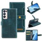 For OPPO Reno5 Pro+ Copper Buckle Leather Phone Case(Green) - 1