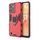 For OPPO Realme C31 Magnetic Ring Holder PC + TPU Phone Case(Red) - 1