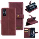 For Xiaomi Redmi K50 Gaming Copper Buckle Leather Phone Case(Maroon) - 1