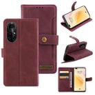 For Huawei nova 8 Copper Buckle Leather Phone Case(Maroon) - 1