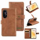 For Huawei nova 8 Copper Buckle Leather Phone Case(Brown) - 1