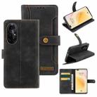 For Huawei nova 8 Pro 5G Copper Buckle Leather Phone Case(Black) - 1