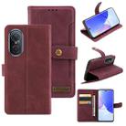 For Huawei nova 9 SE Copper Buckle Leather Phone Case(Maroon) - 1