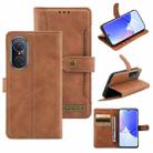 For Huawei nova 9 SE Copper Buckle Leather Phone Case(Brown) - 1