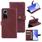 For Huawei nova 9 Copper Buckle Leather Phone Case(Maroon) - 1