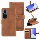 For Huawei nova 9 Copper Buckle Leather Phone Case(Brown) - 1