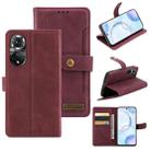 For Honor 50 Copper Buckle Leather Phone Case(Maroon) - 1