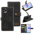 For Honor 60 SE Copper Buckle Leather Phone Case(Black) - 1