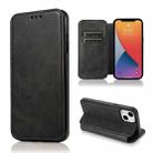 For iPhone 13 mini Knight Magnetic Suction Leather Phone Case (Black) - 1