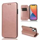 For iPhone 13 mini Knight Magnetic Suction Leather Phone Case (Rose Gold) - 1