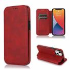 For iPhone 13 Knight Magnetic Suction Leather Phone Case(Red) - 1