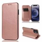 For iPhone 12 mini Knight Magnetic Suction Leather Phone Case (Rose Gold) - 1