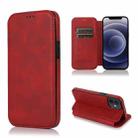 For iPhone 12 mini Knight Magnetic Suction Leather Phone Case (Red) - 1