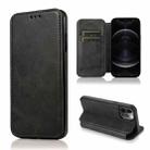 For iPhone 12 / 12 Pro Knight Magnetic Suction Leather Phone Case(Black) - 1