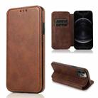 For iPhone 12 Pro Max Knight Magnetic Suction Leather Phone Case(Brown) - 1