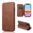 For iPhone 11 Knight Magnetic Suction Leather Phone Case (Brown) - 1