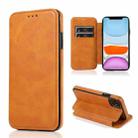 For iPhone 11 Knight Magnetic Suction Leather Phone Case (Khaki) - 1