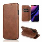 For iPhone 11 Pro Knight Magnetic Suction Leather Phone Case (Brown) - 1