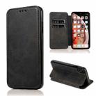 For iPhone X / XS Knight Magnetic Suction Leather Phone Case(Black) - 1