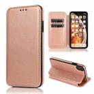 For iPhone X / XS Knight Magnetic Suction Leather Phone Case(Rose Gold) - 1