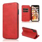 For iPhone X / XS Knight Magnetic Suction Leather Phone Case(Red) - 1