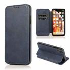 For iPhone XS Max Knight Magnetic Suction Leather Phone Case(Blue) - 1