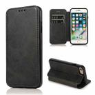 For iPhone SE 2022 / SE 2020 / 8 / 7 Knight Magnetic Suction Leather Phone Case(Black) - 1