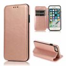For iPhone SE 2022 / SE 2020 / 8 / 7 Knight Magnetic Suction Leather Phone Case(Rose Gold) - 1