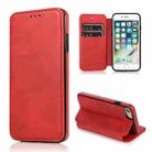 For iPhone SE 2022 / SE 2020 / 8 / 7 Knight Magnetic Suction Leather Phone Case(Red) - 1