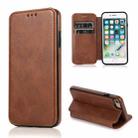 For iPhone SE 2022 / SE 2020 / 8 / 7 Knight Magnetic Suction Leather Phone Case(Brown) - 1