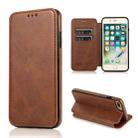 Knight Magnetic Suction Leather Phone Case For iPhone 7 Plus / 8 Plus(Brown) - 1