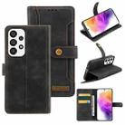 For Samsung Galaxy A73 5G Copper Buckle Leather Phone Case(Black) - 1