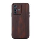 For vivo S12 Pro 5G / V23 Pro 5G Yellow Cow Texture PU Phone Case(Coffee) - 1