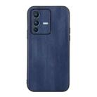 For vivo S12 Pro 5G / V23 Pro 5G Yellow Cow Texture PU Phone Case(Blue) - 1