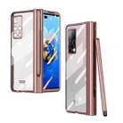 For Huawei Mate X2 Full Body Electroplating Hinge Phone Case with Stylus(Pink) - 1