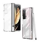 For Honor Magic V Full Body Electroplating Hinge Phone Case with Stylus(Transparent) - 1