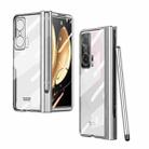 For Honor Magic V Full Body Electroplating Hinge Phone Case with Stylus(Silver) - 1