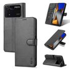 For Xiaomi Poco X4 Pro 5G AZNS Skin Feel Calf Texture Flip Leather Phone Case(Black) - 1