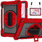 For Samsung Galaxy Tab S7 / S8 360 Degree Rotation Contrast Color Silicone+PC Tablet Case(Red+Black) - 1