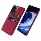 For OnePlus Ace Cloth Texture Card Slot PC+Nylon Phone Case(Red) - 1