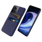 For OnePlus Ace Cloth Texture Card Slot PC+Nylon Phone Case(Blue) - 1