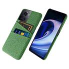 For OnePlus Ace Cloth Texture Card Slot PC+Nylon Phone Case(Green) - 1
