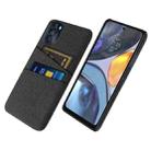 For Motorola Moto G 5G 2022 Cloth Texture Card Slot PC+Nylon Phone Case(Black) - 1