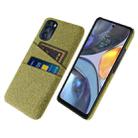 For Motorola Moto G 5G 2022 Cloth Texture Card Slot PC+Nylon Phone Case(Yellow) - 1