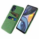 For Motorola Moto G 5G 2022 Cloth Texture Card Slot PC+Nylon Phone Case(Green) - 1