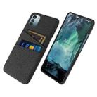 For Nokia G11 Cloth Texture Card Slot PC+Nylon Phone Case(Black) - 1