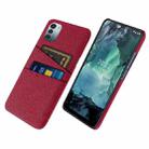 For Nokia G11 Cloth Texture Card Slot PC+Nylon Phone Case(Red) - 1
