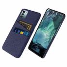 For Nokia G11 Cloth Texture Card Slot PC+Nylon Phone Case(Blue) - 1