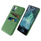 For Nokia G11 Cloth Texture Card Slot PC+Nylon Phone Case(Green) - 1